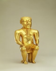 Anthropomorphic lime flask by Pre Columbian